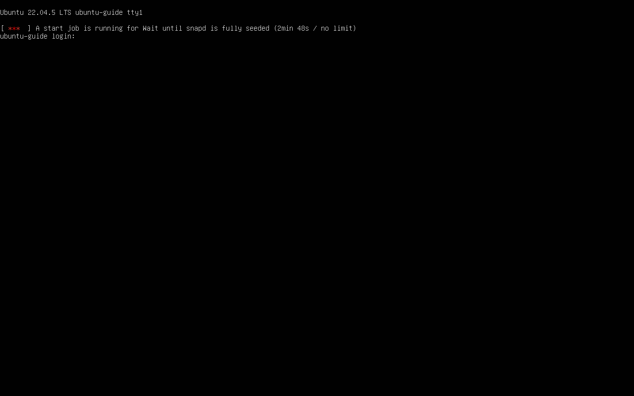 インストール済みディスクから起動したログイン画面